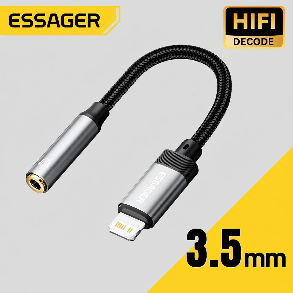 Adaptateur ESSAGER Lightning vers Jack 3,5 mm pour iPhone