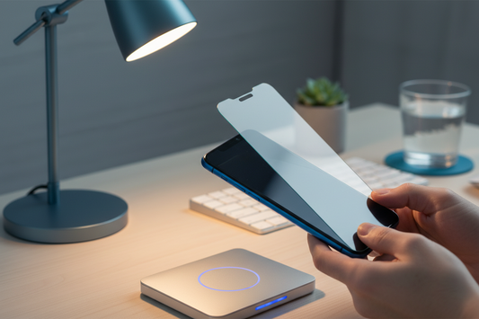 application d’un verre trempé sur écran de smartphone pour protection écran