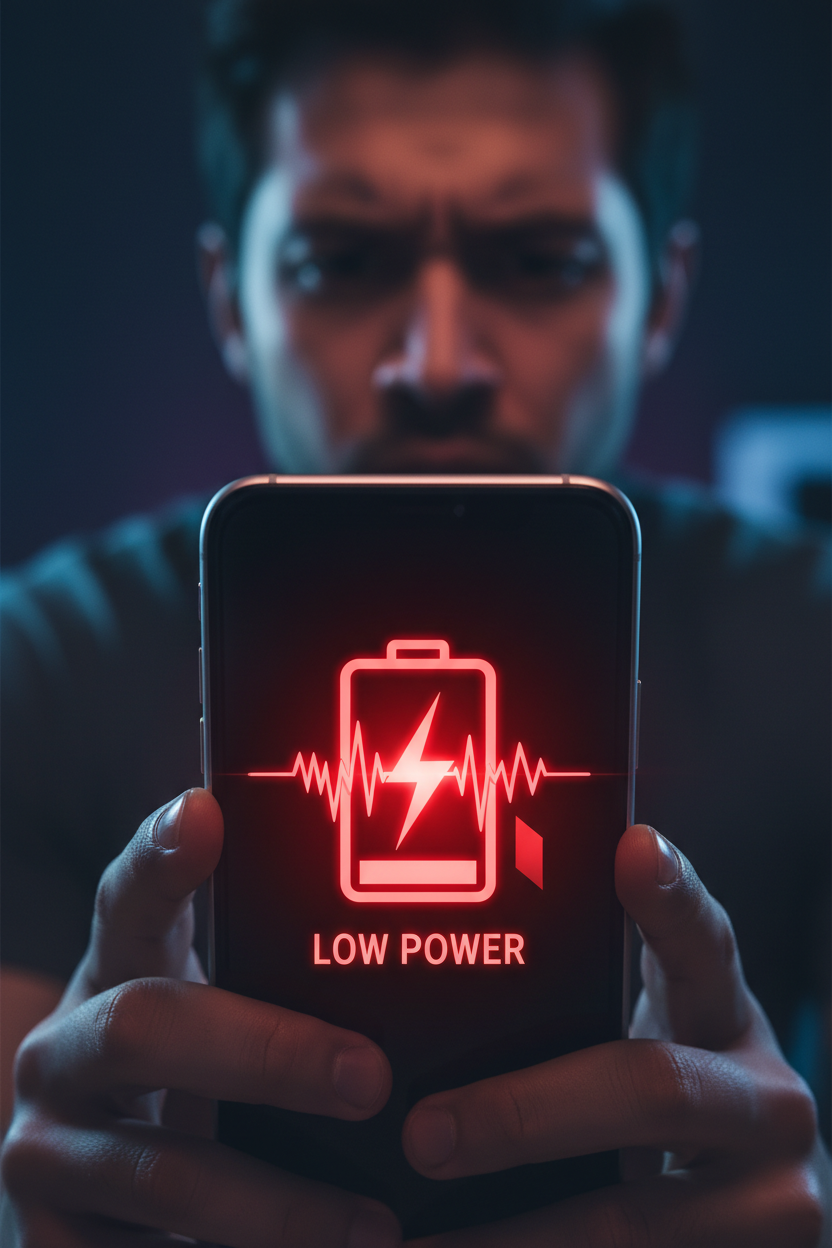 smartphone avec une batterie faible