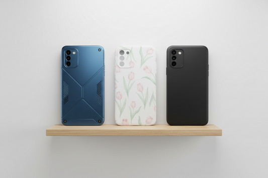 smartphone avec coque de protection antichoc pour iPhone sur fond neutre