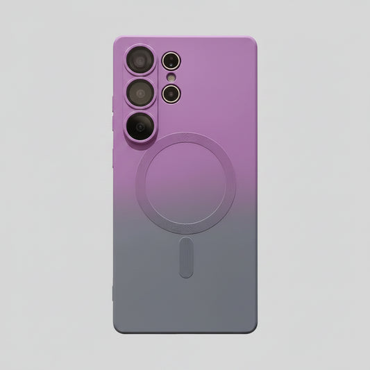 Coque compatible Samsung Galaxy protection antichoc violet et gris