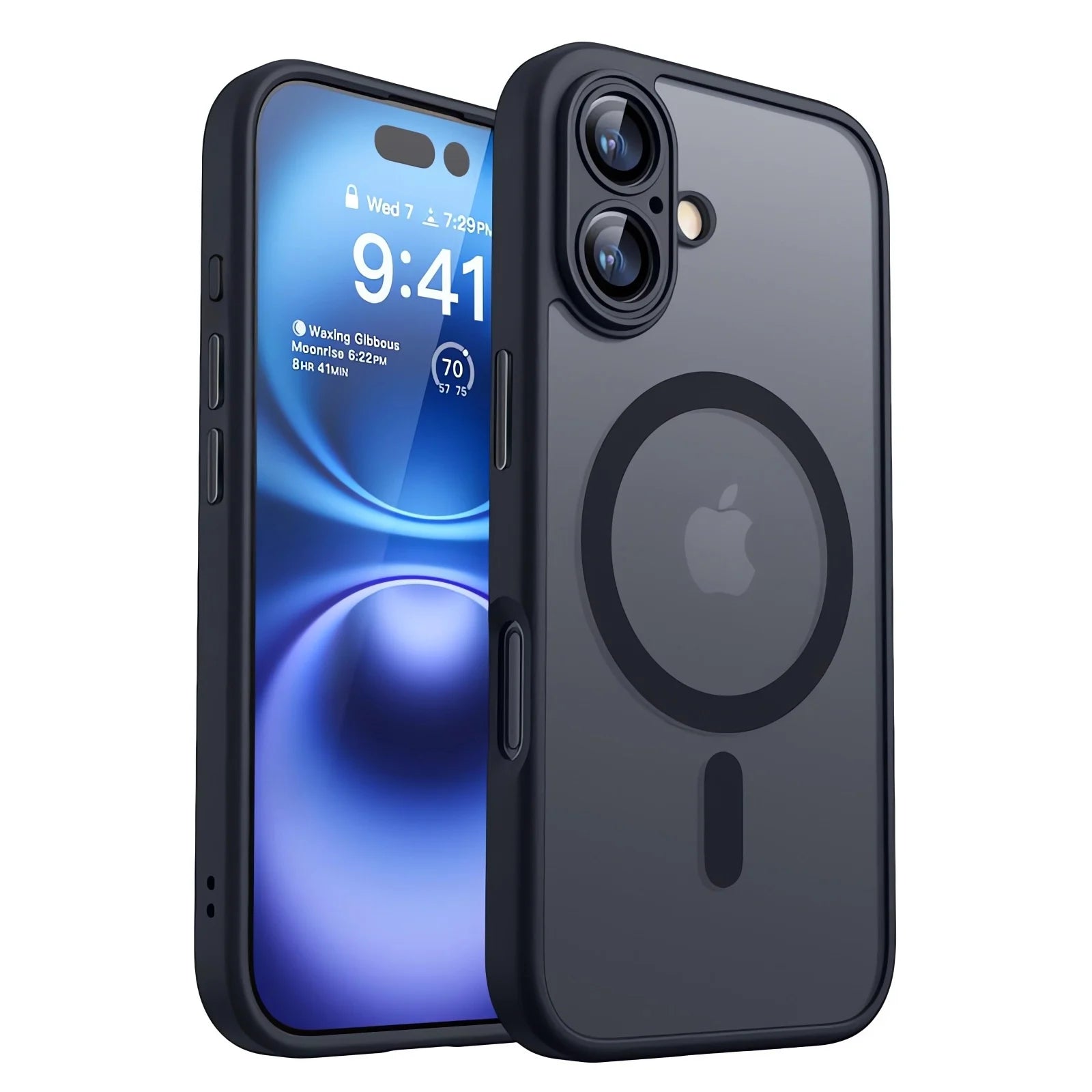 Coque MagSafe noire mate pour iPhone 15, 16 et 17