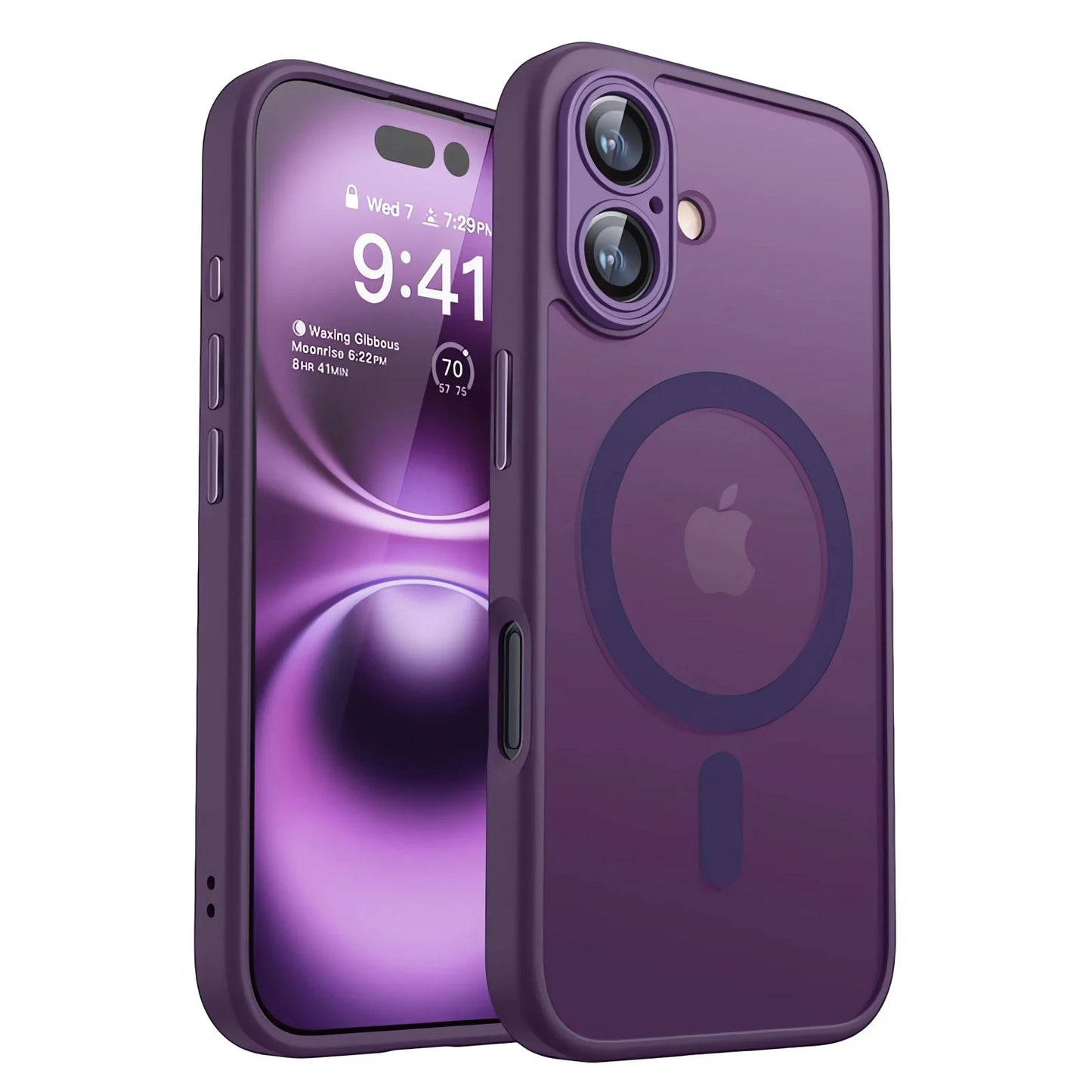 Coque MagSafe violette mate pour iPhone 15, 16 et 17