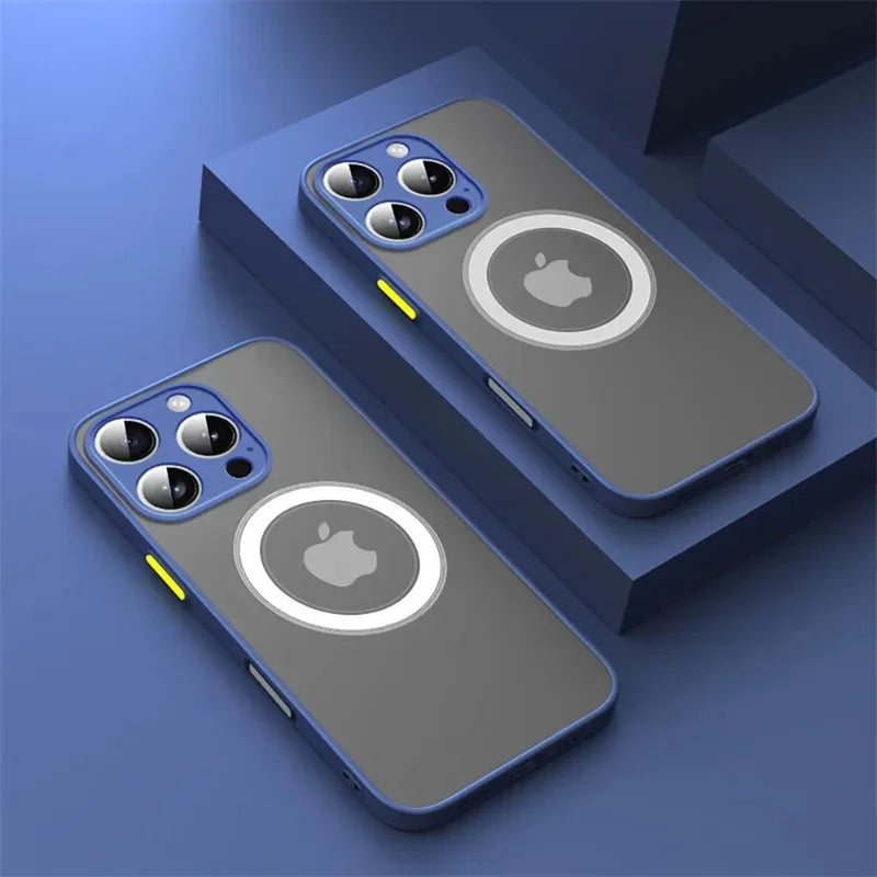 Coque MagSafe anti-choc violette pour iPhone finition mate