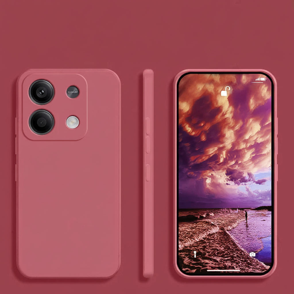 Coque Xiaomi Redmi Note 13 en silicone liquide rouge camélia