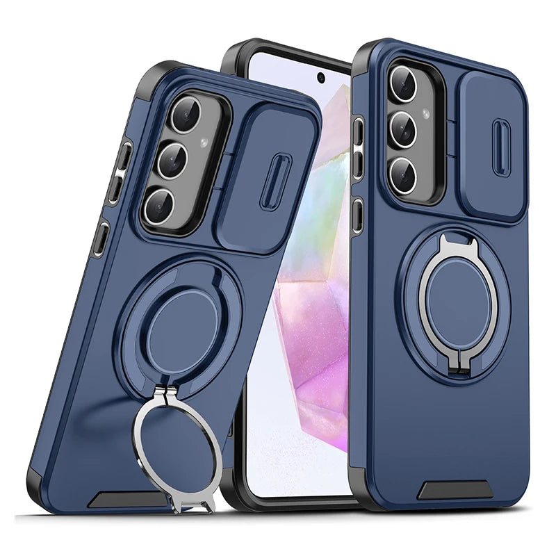 Coque compatible Samsung Galaxy Armor bleue avec protection de caméra