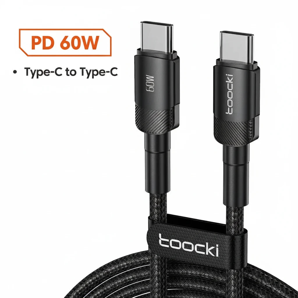 Câble Noir USB-C vers USB-C 60 W pour iPhone