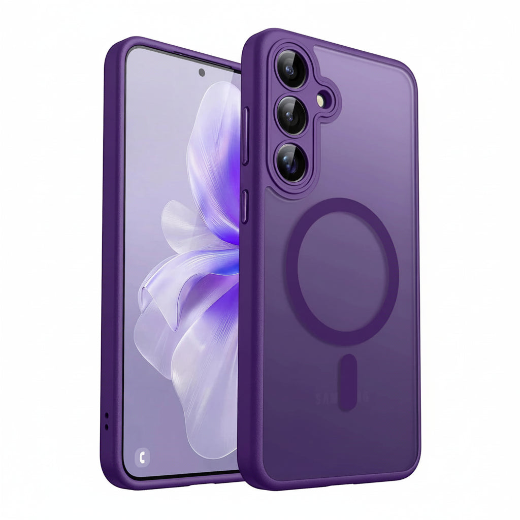 
Coque mate magnétique Samsung Galaxy violet foncé compatible MagSafe