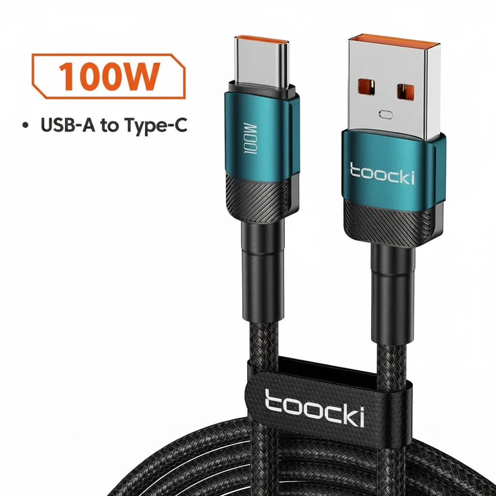 Câble vert USB-A vers USB-C 100 W pour iPhone