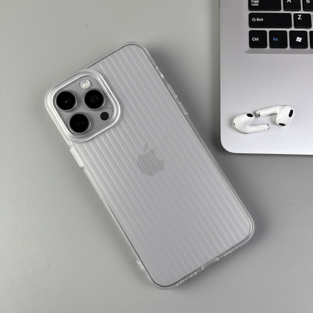 Coque transparente à rayures pour smartphone Apple