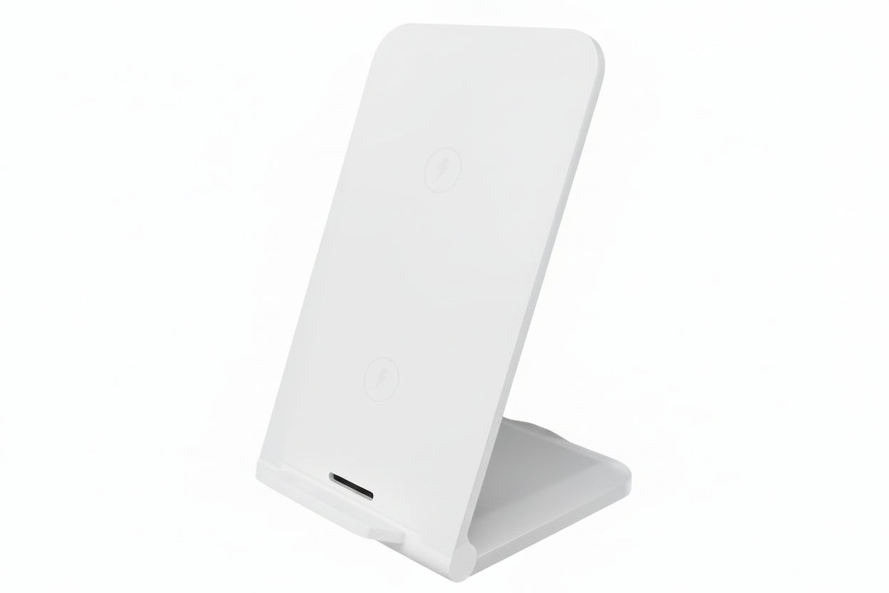 Chargeur sans fil induction blanc avec support téléphone