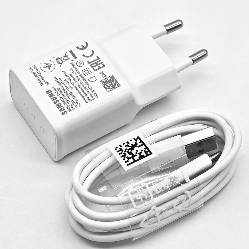 Chargeur 15W compatible Samsung avec câble USB-C blanc