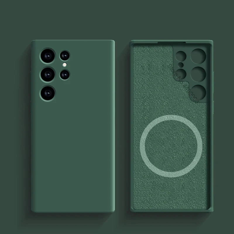 Coque silicone liquide vert foncé pailletée pour Samsung Galaxy
