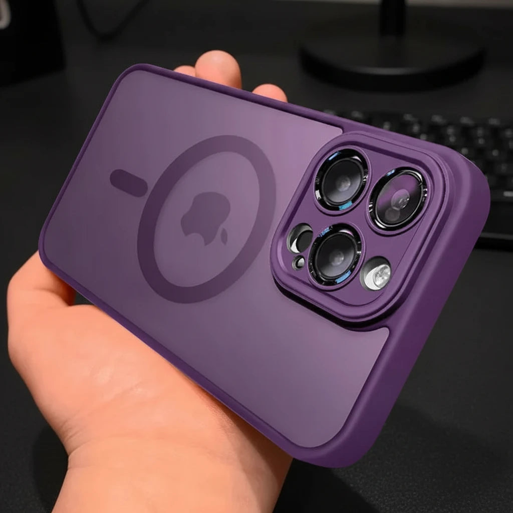 Coque iPhone violette avec protection anti-choc et finition mate