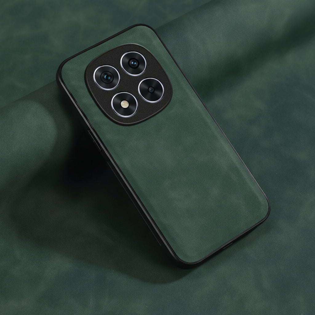 Coque effet cuir verte anti-rayures pour Redmi Note 14 et Note 15