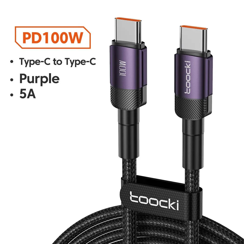 Câble violet USB-C vers USB-C 100 W pour iPhone