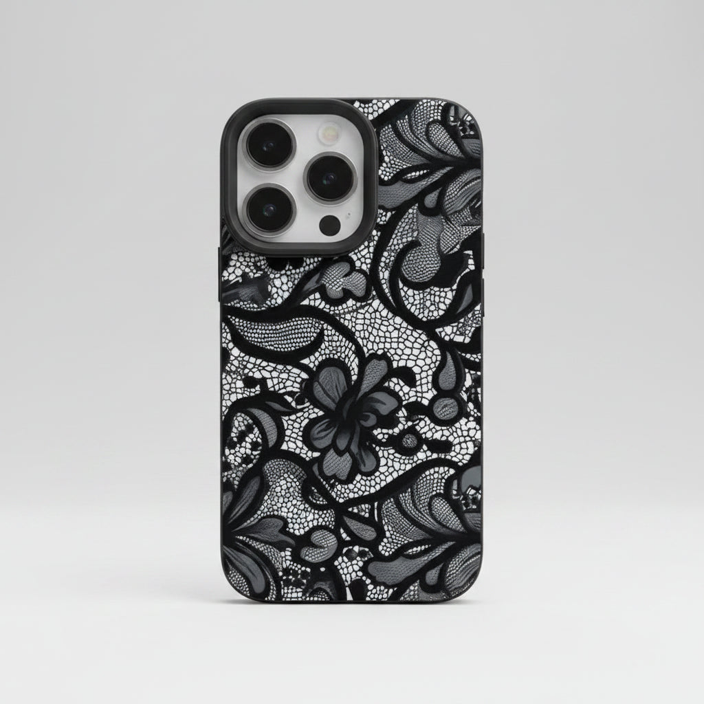 Coque iPhone dentelle noire
