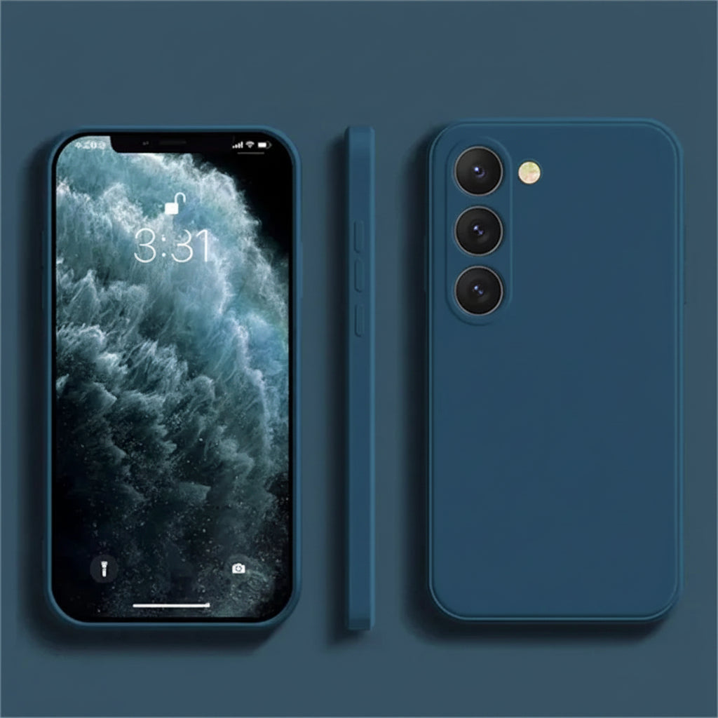Coque compatible Samsung Galaxy résistante aux rayures bleue