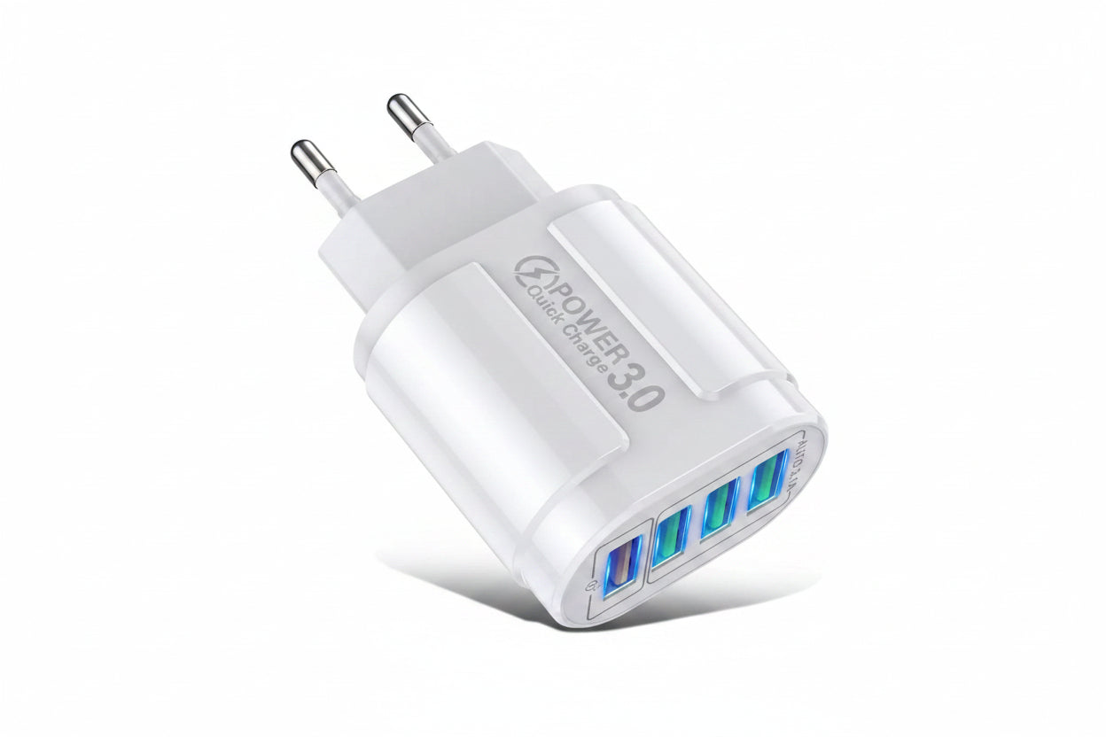 Chargeur secteur USB 4 ports pour recharge de plusieurs appareils