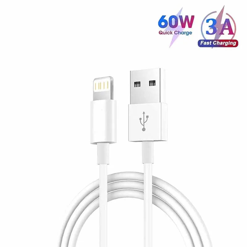 Câble USB-A vers Lightning blanc pour iPhone