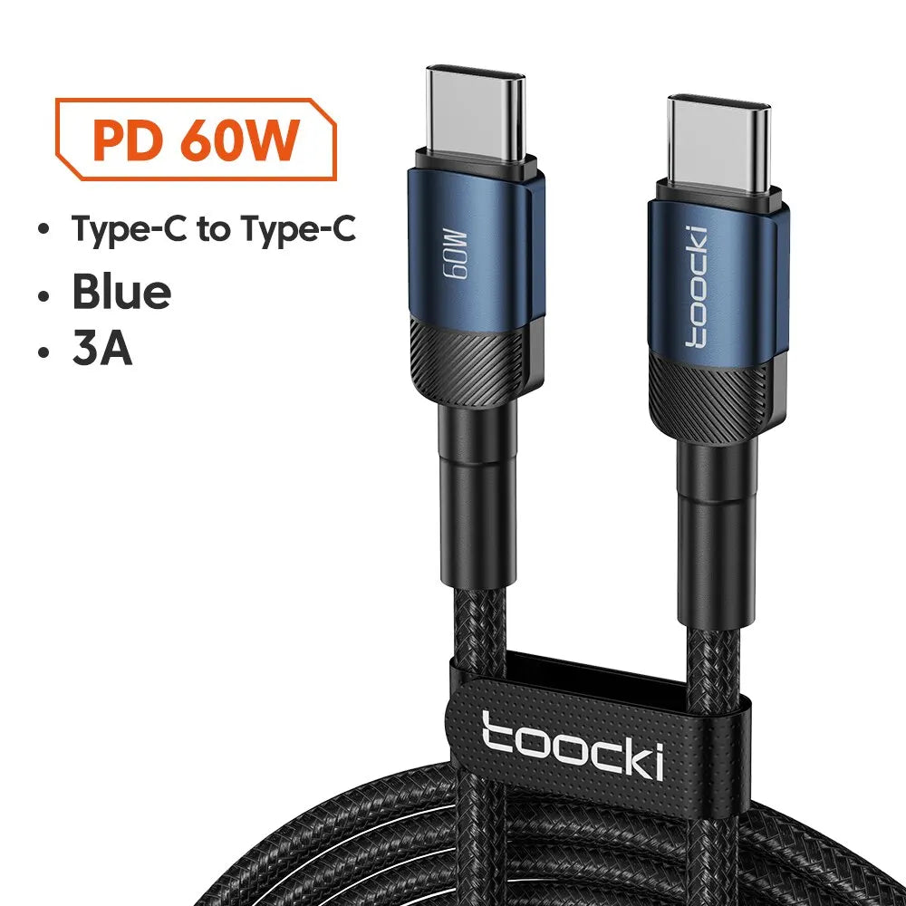 Câble bleu USB-C vers USB-C 60 W pour iPhone