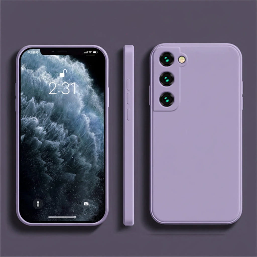 Coque compatible Samsung Galaxy en silicone liquide violette