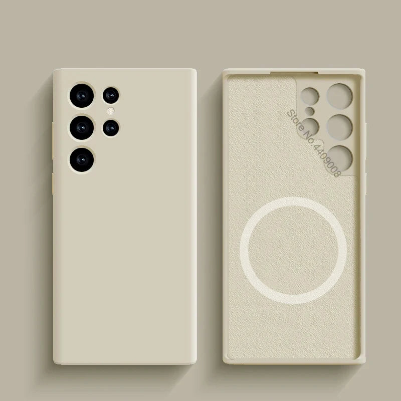 Coque silicone liquide blanche pailletée pour Samsung Galaxy
